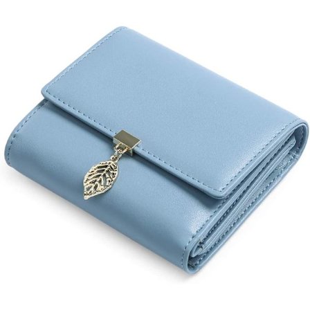 Vaaleansininen - PU-nahkainen herkkä lehden riipus kolikkopussi naisille