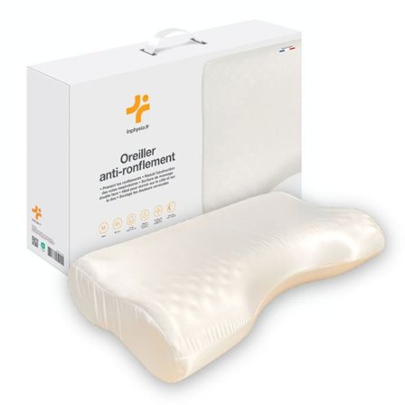 Ergonomisk Anti-Snark Kudde - Inphysio - med satintäckning, tillverkad i minnesskum, 57 x 36 x 11.5 cm