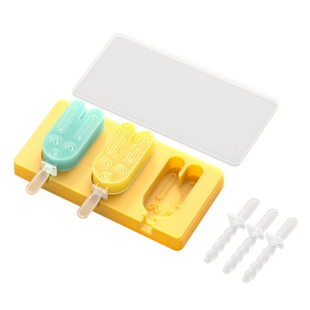 Varme-/kuldebestandig kanin til katte-isform Fødevaregodkendt silikoneis til ispindeforme med låg til gør-det-selv håndværk