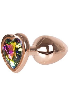 Metal Heart Plug Rose Gold Small - Woome.pl