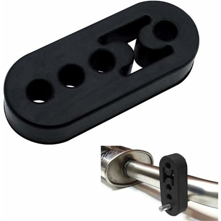 2 stk. Sorte gummibøsninger til udstødningsophæng - Universal udskiftning med 4 12 mm huller til udstødningsrør eller andre dele