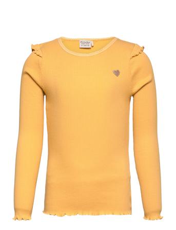 T-Shirt Ls Rib T-shirts Long-sleeved T-shirts Gul Minymo