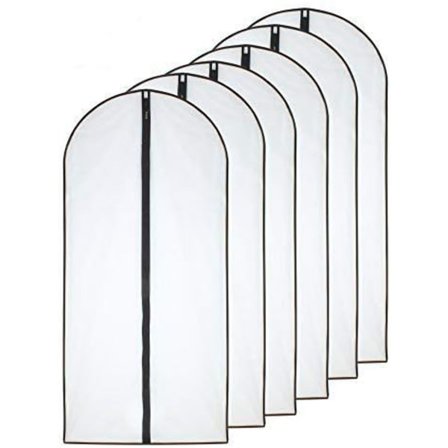 Mølsikre tøjposer 60 x 120 cm (24'' x 48'') Sorte side Åndbare gennemsigtige tøjposer med lynlås til vinterfrakker Jakker Tøj (pakke med 10)