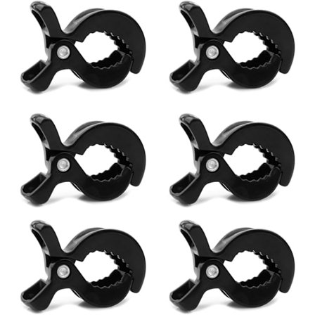 Pieces-Svart barnevognklype, universelle barnevogntilbehør, sklisikre klyper, teppekroker, bilsetetrekk-klyper, utendørs klesklyper for å feste tepper