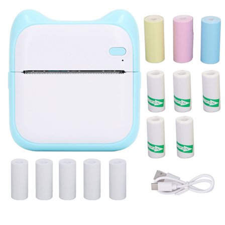 Mini-lämpötulostin HD Clear 200dpi tulostus BT kannettava tulostin opiskelijoille Valokuvat Muistiinpanot Sininen