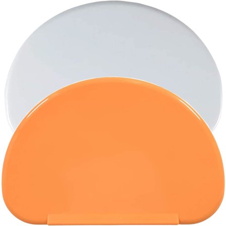Plastik dej skraber, dej skærer, 2 skrabe spatler i forskellige materialer, blød og hård, 15,8x10,3 cm (orange, hvid)
