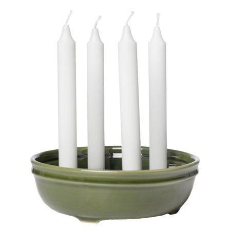 Ernst Lysskål til 4 lys, mörkgrön - Mørkegrøn | KitchenOne