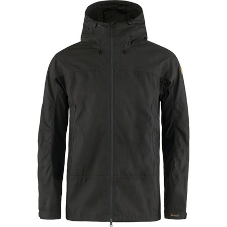Fjällräven Herr's Abisko Lite Trekking Jacket in Dark Grey/Black | Size: Medium, G-1000