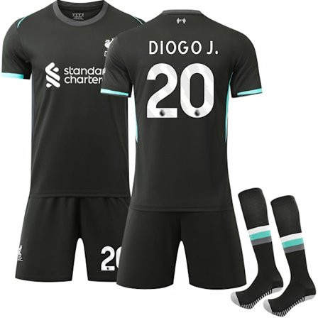 2024-2025 Liverpool Bortedrakt Fotballdraktsett Med Sokker Nr. 20 Diogo Jota