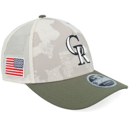 New Era - MLB Camo trucker Keps - Colorado Rockies MLB Armed Forces Day 9FORTY Mc Stone/Olive A-frame Trucker @ Hatstore