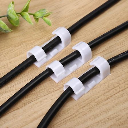 30 stk. selvklæbende kabelklemmer, ledningsholdere med stærk selvklæbning