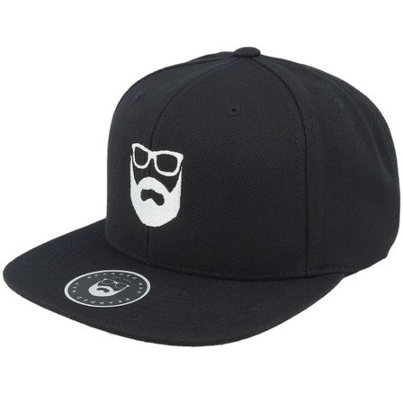 Bearded Man - Svart snapback Keps - Logo Black Snapback @ Hatstore