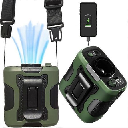 2025 Clip-On Taljeventilator, 100 Hastigheder Bærbar Bælte Personlig Skjorte Ventilator, Håndfri Køleventilator med LED-lys til Camping Rejser Sport (