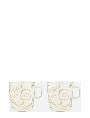Piirto Unikko Mug 4Dl 2 Pcs Home Tableware Cups & Mugs Coffee Cups Gold Marimekko Home