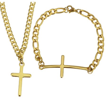 Rostfritt stål halsband + armband