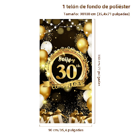 Grattis på födelsedagen-fond, födelsedagsfestdekorationer, hänglappar, flaggor, 30-årsdag, 18:e, 21:a, 30:e, 40:e, 50:e, 60:e