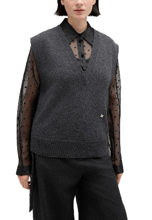 GANNI Compact Wool Vest Stickat Dam Svart XL