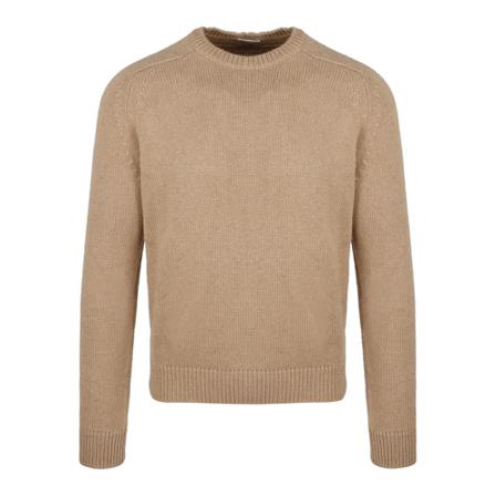 Saint Laurent, Round-neck Knitwear Beżowy, Mężczyzna, Rozmiar: M