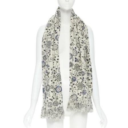 Dries van Noten Pre-owned, Pre-owned Wool scarves Beige, Dames, Maat:ONE Size,wol,print