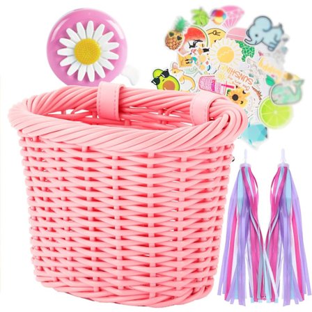 Cykelkurv til Piger - Lille Flettet Kurv til Foran på Cyklen