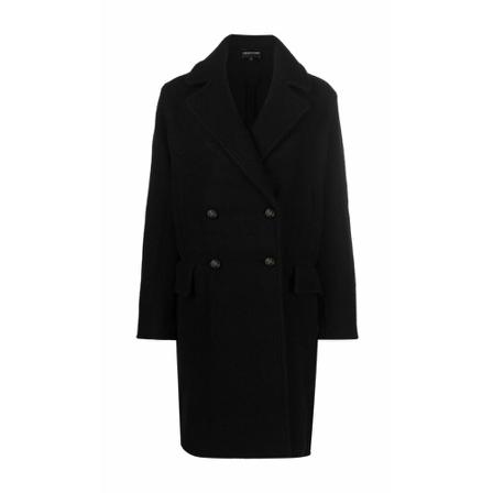 Emporio Armani Double-Breasted Coats Sort, Dame Uldfrakker