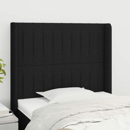 Vidaxl Huvudgavel Med Kanter Svart 103x16x118/128 Cm Tyg Svart