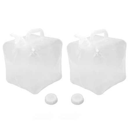 2 st 10L Hopfällbar Vattenbehållare med Kran Läckagesäker Vikbar Plastdunk