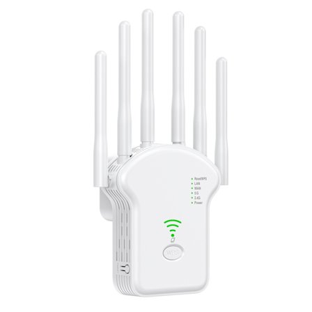 wifi extender, Trådløs wifi signalforstærker 1200MMbps, (Hvid)