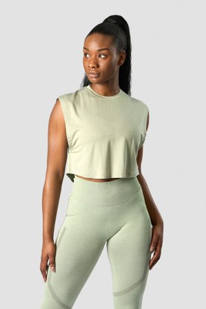 ICANIWILL - Rush Cropped Tank Top Light Sage Green- Training tank tops - Damen - ICIW
