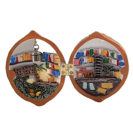 Valnøddeskal, Bibliotek, Håndlavet Valnøddeskal Dukkehus, Resin Nøddehemmelighed 3D Scene, Resin Miniature js