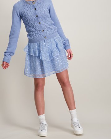 Creamie Skirt Flower Lurex Blå Kjolar Tjej - Kids Brand Store