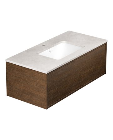 Gustavsberg Ducentic GB71DCVU10AWSG1100 Kommodpaket 100 cm, brun ek/grå sten, 1 blandarhål Brun ek/Grå sten, Badrum