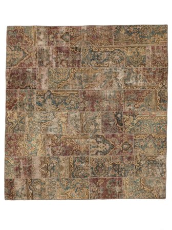 Patchwork Rug 303X323 Square Brown Large Wool, Persia