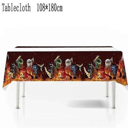 Födelsedags Ninja Tema Festtillbehör Servis Tallrikar Muggar Servetter Bordsduk Dekorationer Banner Ballonger För Pojkar