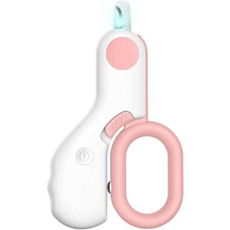 Kæledyr Negleklipper med LED-lys for at forhindre overklipning, Professionelt plejeredskab til små dyr som katte og kaniner (Pink 1 stk.)