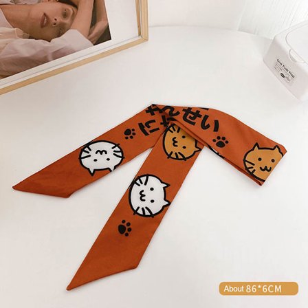 Ny mote Silke skjerf Hårbånd Long Ribbon Sløyfe n utskrift Hai