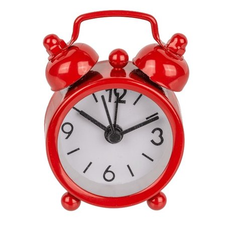 Out of the Blue Metal Alarm Clock Red