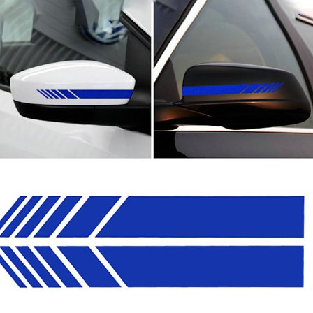 2 stk Bil Bakkespeil Klistremerker - Mørk Blå Dekor DIY Bil Karosseri