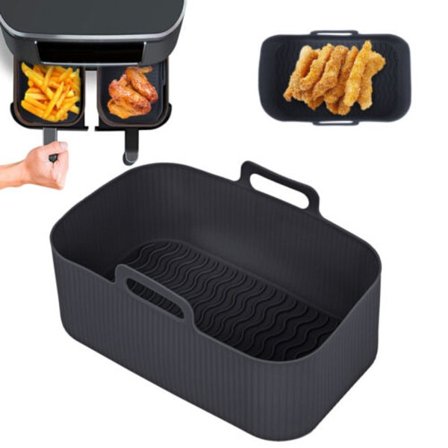 Silikon Pot Air Fryer Kök BBQ Platta Uppvärmning Bakpanna Black