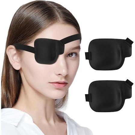 Øyelapper for voksne, 2-pakning myk justerbar 3D-øyelapp for lat øye eller etter øyeoperasjon (høyre øye)