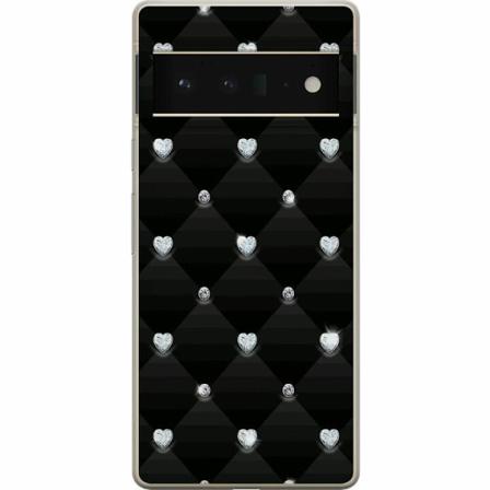 Google Pixel 6 Pro Genomskinligt Skal Bling Heart