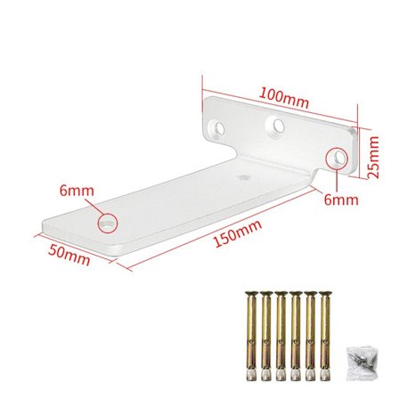 Høyre vinkelbrakett Skrivebordshylle HVIT 6TOM