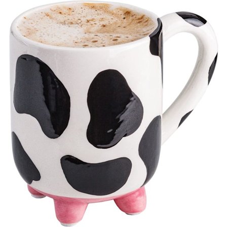 Ko Kaffekrus Ko Ting 15oz Keramisk Ko Kop - Ko Krus med Yver - Ko Print Kopper - Skøre Mælke Ko Krus med Yver Ko Print