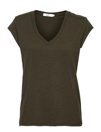 Cc Heart Basic V-Neck T-Shirt Green Coster Copenhagen