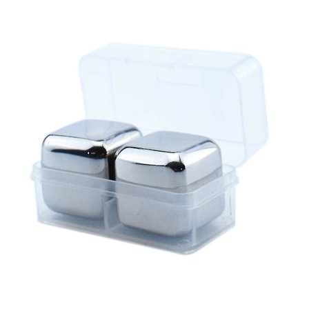 Ruostumattomasta teräksestä valmistetut jääpalat Uudelleenkäytettävät metalliset jäähdytyskivet viskille Pitää kylmänä 5ml Q