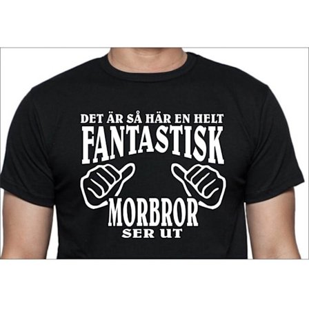 Svart T-shirt - helt fantastisk Morbror ser ut