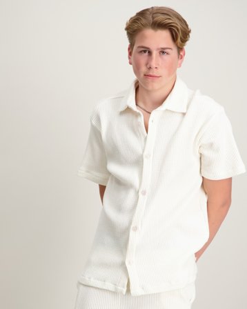Grunt Alfred Waffle shirt Wit Overhemden Jongens - Kids Brand Store