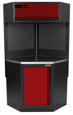 PELA 546482 Hjørneskap til garasjeinteriør 2.0 Rød/Svart, Garasjeinnredning & oppbevaring