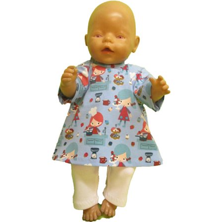 Klänning och tights i trikå till Baby Born, dockkläder