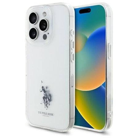 US Polo USHCP15XUSMT iPhone 15 Pro Max 6,7" klar/gjennomsiktig IML-trykk med dobbel hestelogo